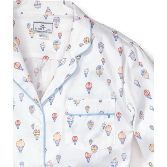 PETITE PLUME Bon Voyage Kids Chemical Free Flame Resistant Pajama Set Size 10 - Picture 2 of 8